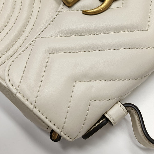 GG Marmont Mini Quilted Calfskin White