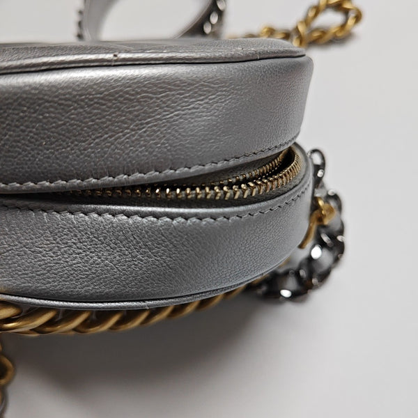 CHANEL 19 Small Quilted Lambskin Silver