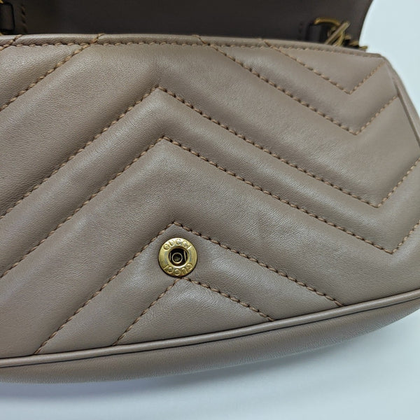 GG Marmont Mini Quilted Calfskin Beige