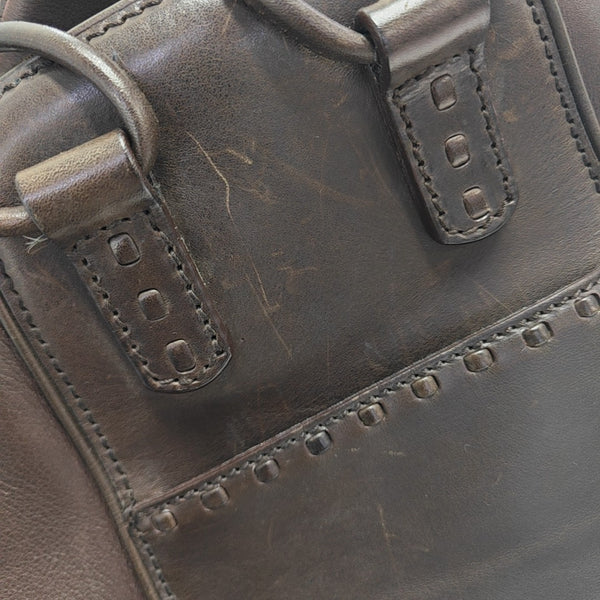 Calfskin Top Handle Bag Brown