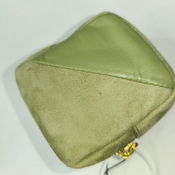 MONOGRAM BLOGGER Suede Green Coin Purse