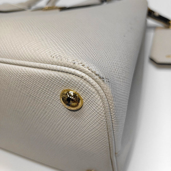 Double Medium Saffiano Calfskin White