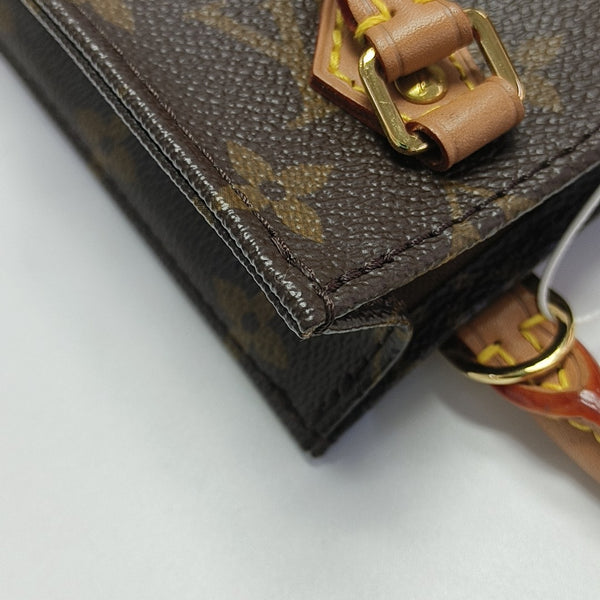 SAC PLAT Mini Monogram Coated Canvas Brown