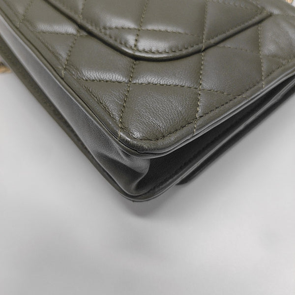 WOC Quilted Lambskin Green