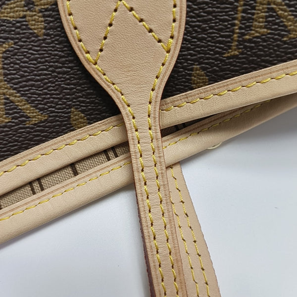 NEVERFULL MM Monogram Coated Canvas Brown