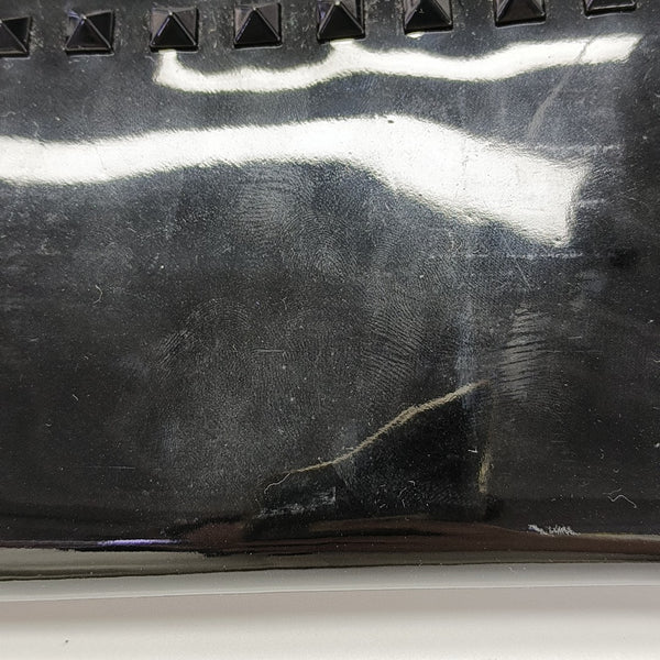 Rockstud Patent Leather Black Wallet