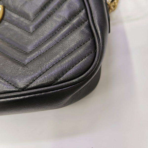 GG Marmont Small Quilted Calfskin Black