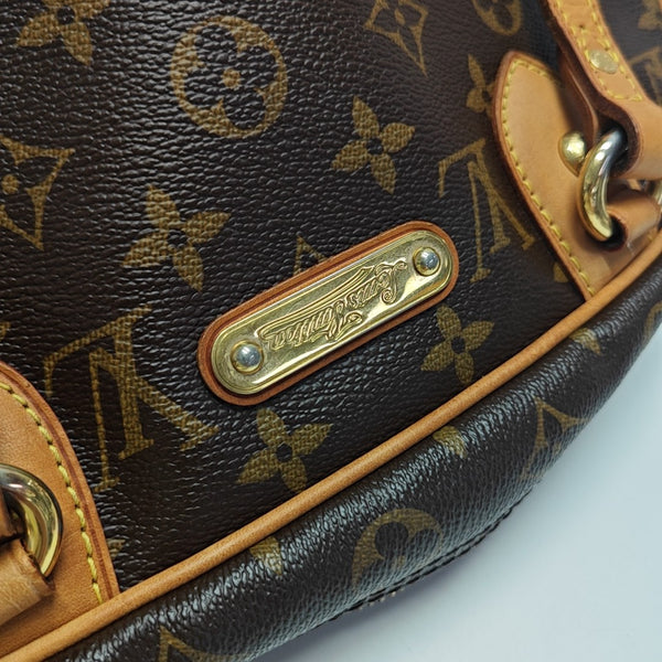 MONTORGUEI PM Monogram Coated Canvas Brown