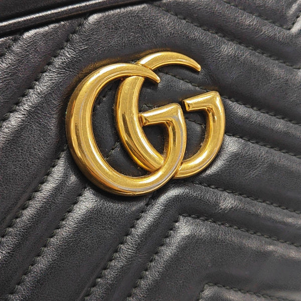 GG Marmont Small Quilted Calfskin Black