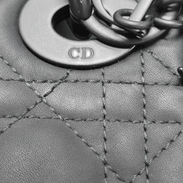 Lady Dior Mini Cannage Calfskin Black