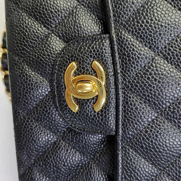 CLASSIC FLAP Small Quilted Grained Calfskin Black