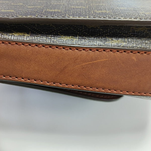 Coated Canvas Crossbody Bag Brown