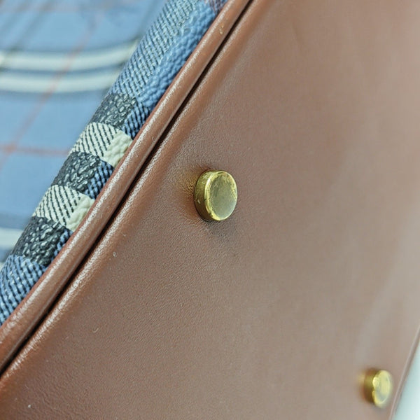 Coated Canvas Tote Bag Blue