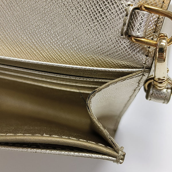Saffiano Calfskin Crossbody Bag Beige