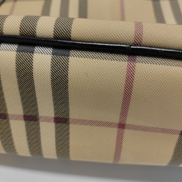 Coated Canvas Top Handle Bag Beige