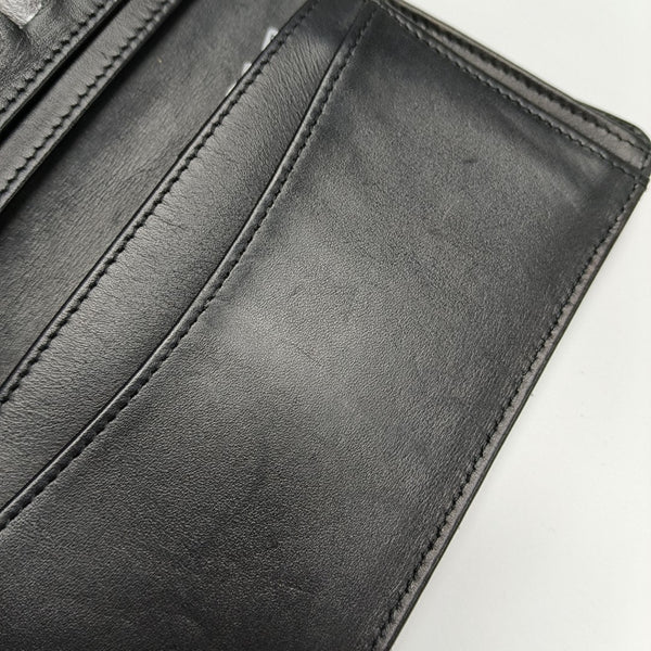 Quilted Grained Calfskin Wallet Black