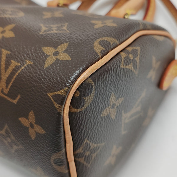 SPEEDY Nano Monogram Coated Canvas Brown