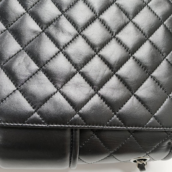 Quilted Lambskin Shoulder Bag Large Black