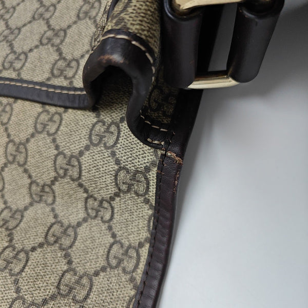 Monogram Coated Canvas Crossbody Bag Beige