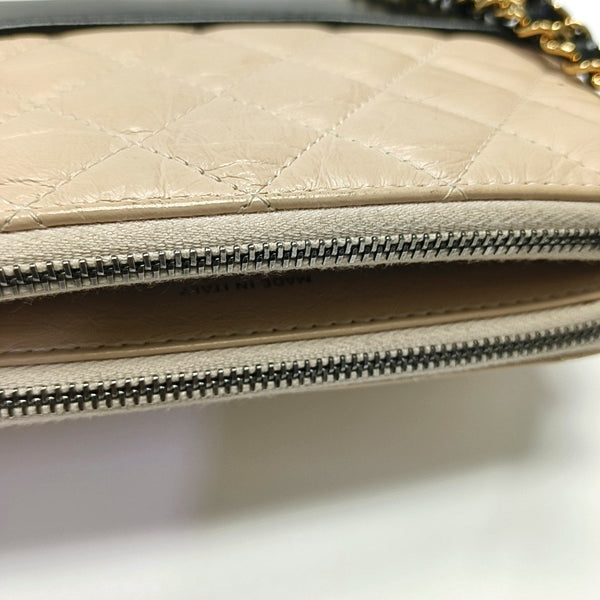 Authenticated pre-owned GABRIELLE Mini Quilted Calfskin Beige - Shoulder Bag at Looply
