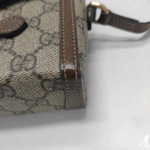 Horsebit 1955 Mini Monogram Coated Canvas Beige