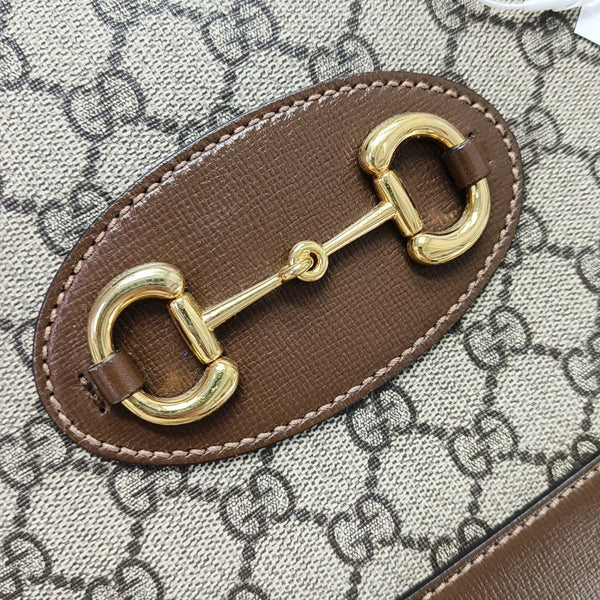 Horsebit 1955 Small Monogram Coated Canvas Beige