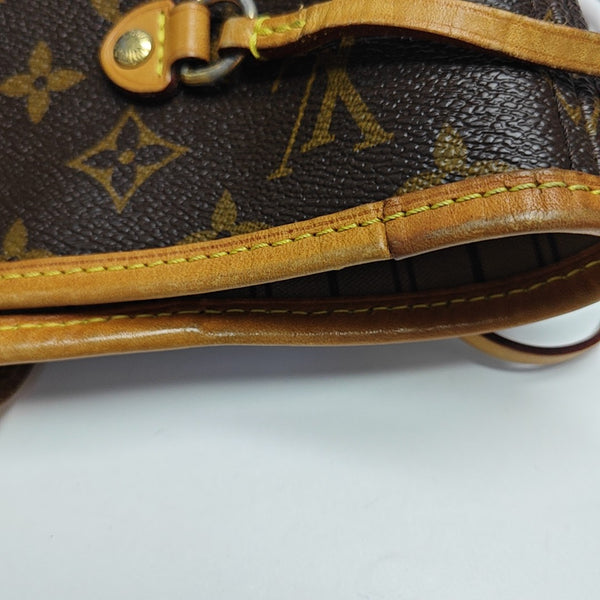 NEVERFULL MM Monogram Coated Canvas Brown