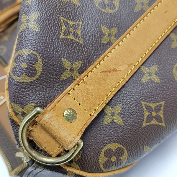 KEEPALL 50 Monogram Coated Canvas Brown