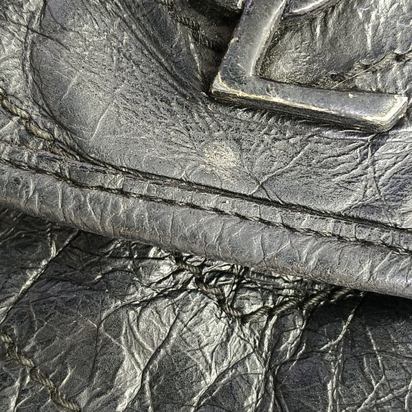 NIKI Medium Chevron Calfskin Black