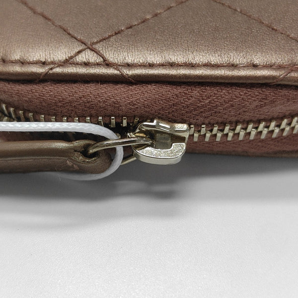 Quilted Lambskin Card Holder Beige