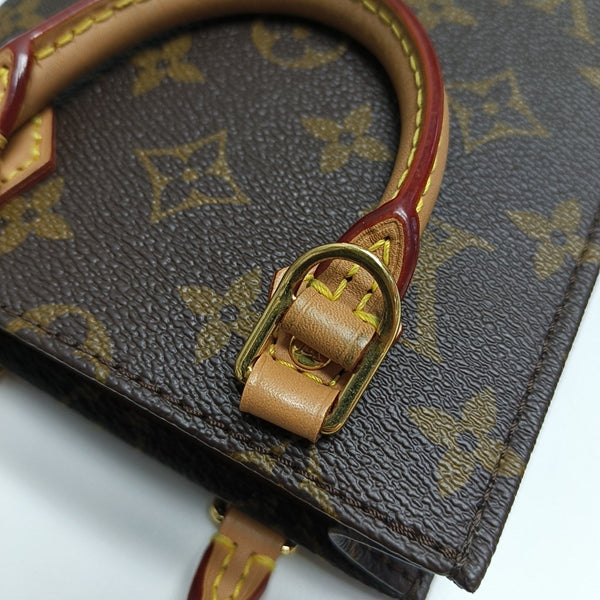 SAC PLAT Mini Monogram Coated Canvas Brown