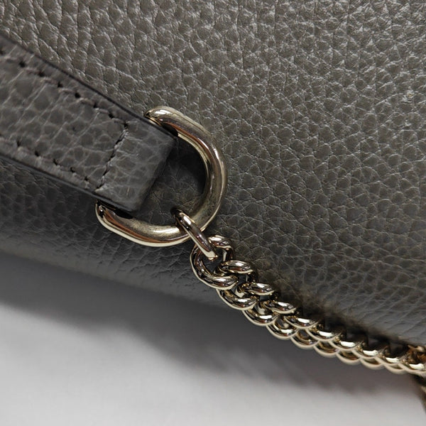 Interlocking G Small Calfskin Gray