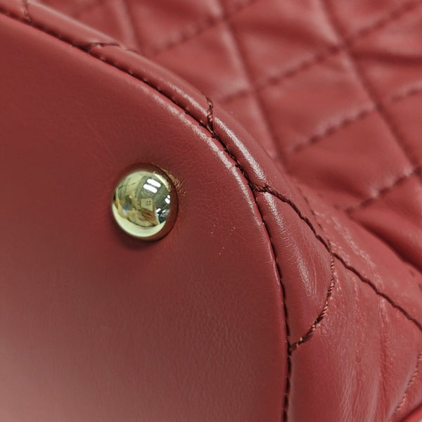 Quilted Calfskin Shoulder Bag Red