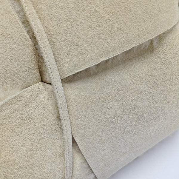 Authenticated pre-owned Arco Small Suede Beige - Top Handle Bag at Looply