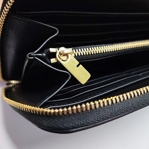 SHIELD Large Lambskin Black Wallet