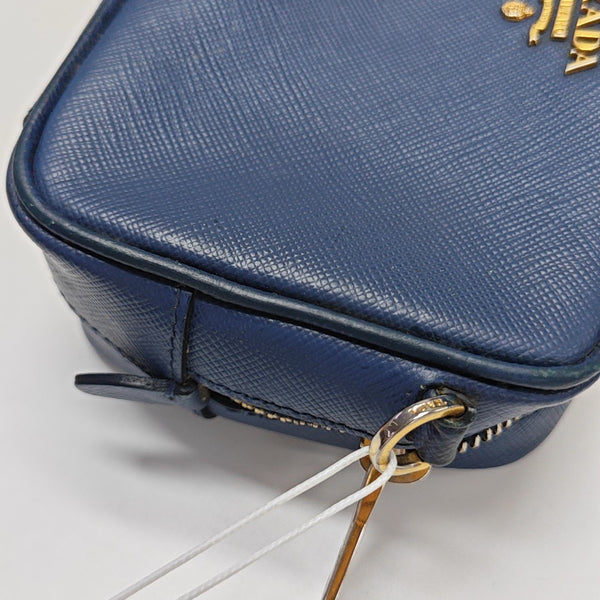 Saffiano Calfskin Shoulder Bag Blue
