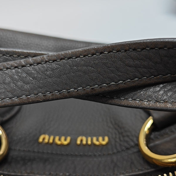 Calfskin Shoulder Bag Gray