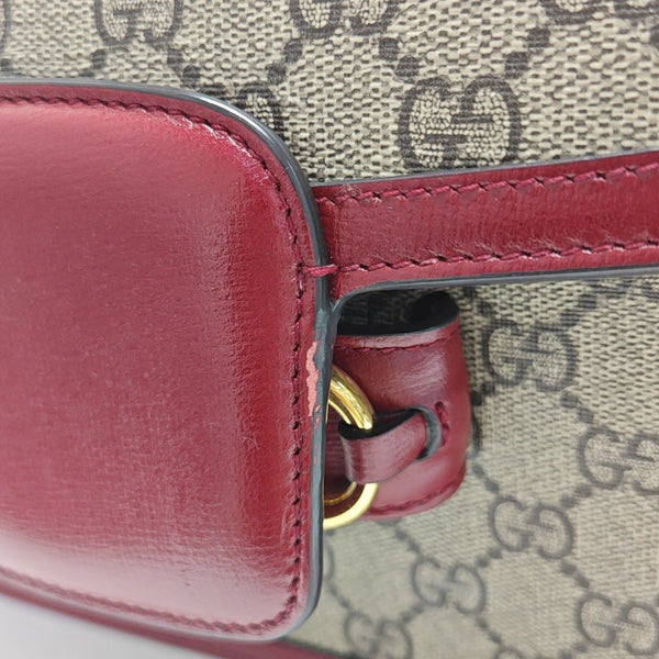 Horsebit 1955 Small Monogram Coated Canvas Beige