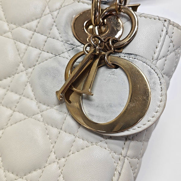 Lady Dior Cannage Lambskin White