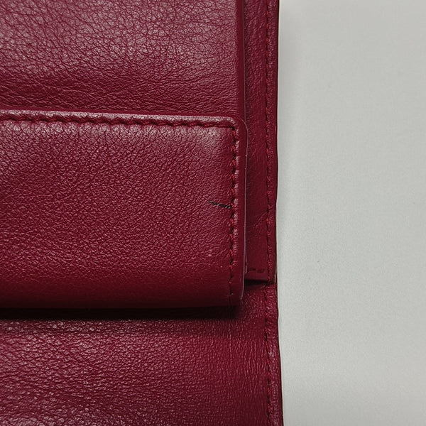 Cannage Calfskin Wallet Red