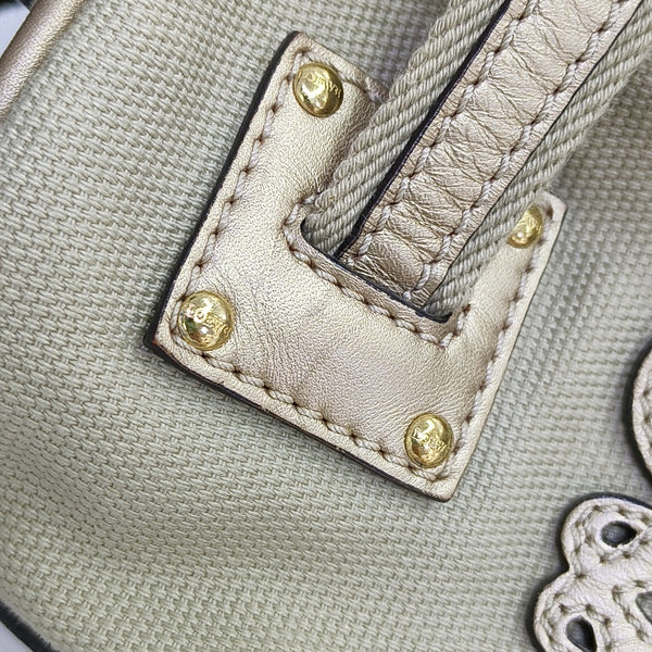 Canvas Top Handle Bag Beige