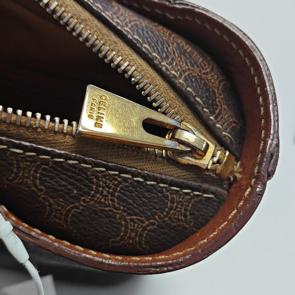 Coated Canvas Shoulder Bag Brown