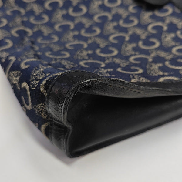 Coated Canvas Clutch Blue