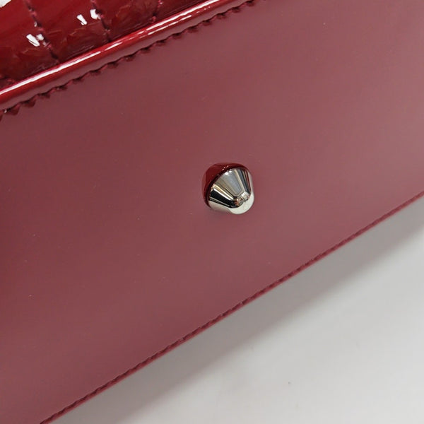 Lady Dior Large Cannage Patent Leather Red