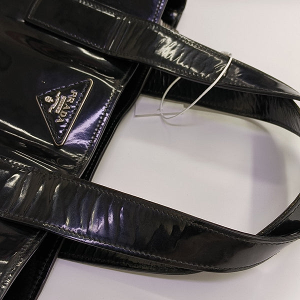 Patent Leather Tote Bag Black