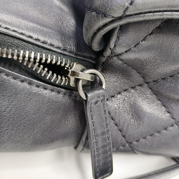 Quilted Calfskin Backpack Black