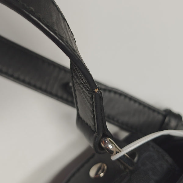 Monogram Coated Canvas Shoulder Bag Black