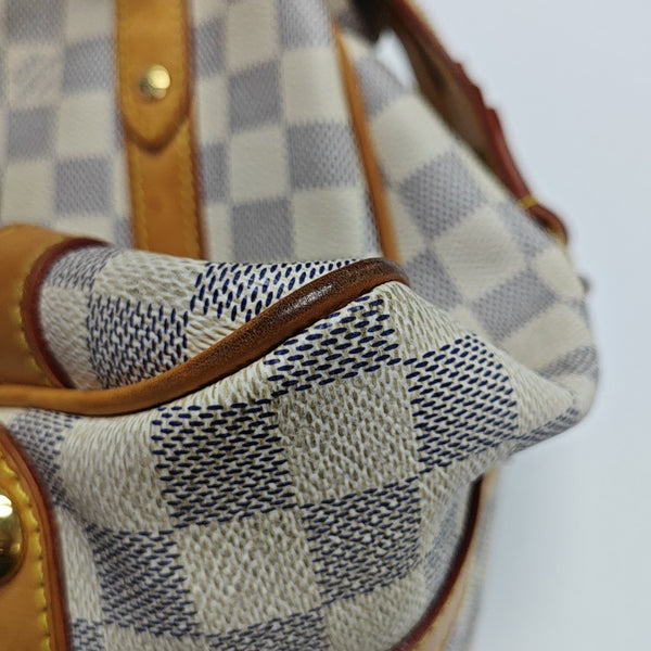 STRESA PM Damier Azur Coated Canvas White