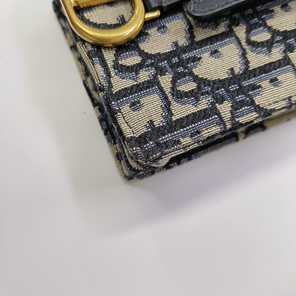 Saddle Mini Oblique Canvas Blue