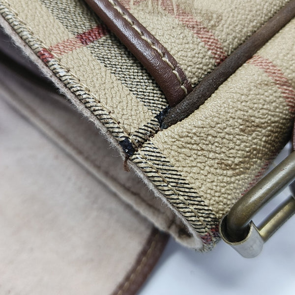 Coated Canvas Shoulder Bag Beige